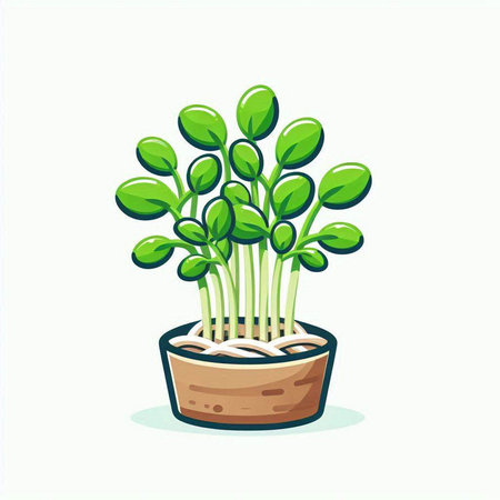 Plant in pot isolated on white background. Vector Illustration.のイラスト素材