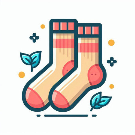 Socks icon in flat line style. Vector illustration on white background.のイラスト素材