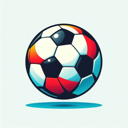 Soccer ball. Vector illustration of a soccer ball on a blue background.のイラスト素材