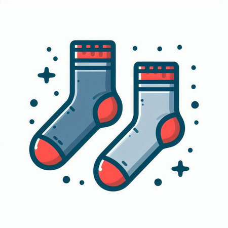 Socks. Vector illustration. Isolated object on a white background.のイラスト素材
