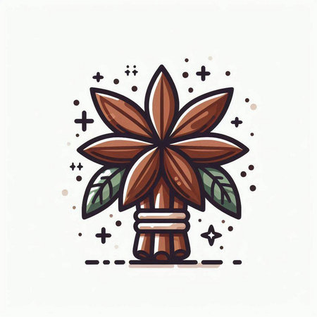 Star anise vector icon. Hand drawn illustration of star anise.のイラスト素材