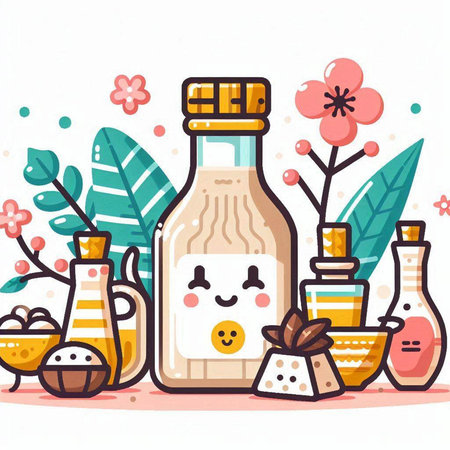 Spa and aromatherapy vector illustration. Hand drawn cartoon style.のイラスト素材