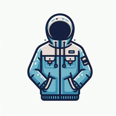 Vector illustration of a man in a winter jacket. Cartoon style.のイラスト素材