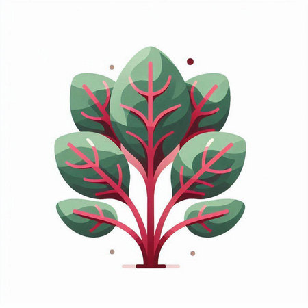Vector illustration of a green tree on a white background. Flat style.のイラスト素材