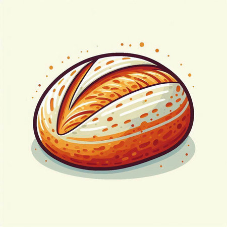 Bread isolated on white background. Vector illustration in retro style.のイラスト素材