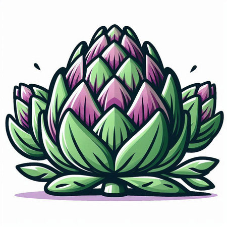 Artichoke vector illustration. Isolated artichoke on white background.のイラスト素材
