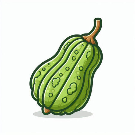 Illustration of a Cucurbita moschata squashのイラスト素材