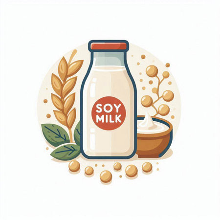 Soy milk icon in flat style. Vector illustration for your designのイラスト素材