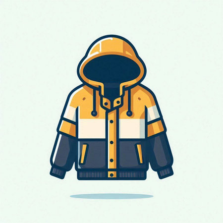 Firefighter jacket vector illustration. Fireman jacket icon. Fireman jacket icon.のイラスト素材