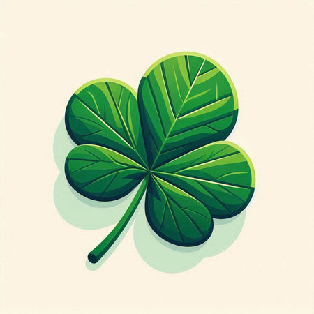 four-leaf clover on a light background. vector illustration.のイラスト素材