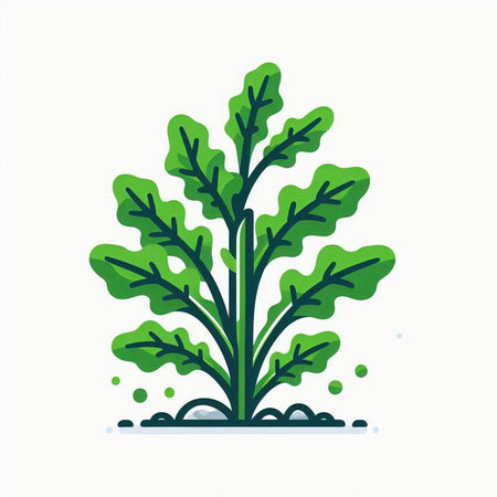 Plant growing in the ground. Vector illustration, isolated on white background.のイラスト素材