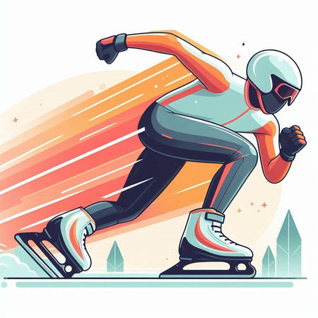 Vector illustration of a skater. Cartoon style. Winter sport.のイラスト素材