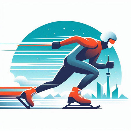 snowboarder on the background of the city, vector illustrationのイラスト素材