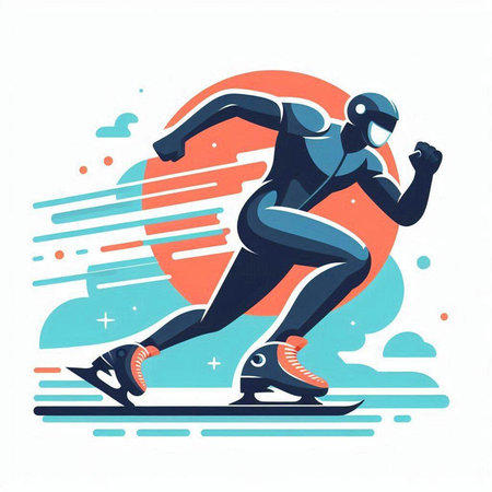 Vector illustration of a running man in sportswear and mask.のイラスト素材