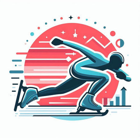 Figure skating sport vector illustration. Figure skating athlete figure skater.のイラスト素材