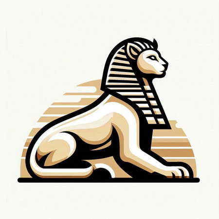 Egyptian lion, vector illustration, eps 10, no transparencyのイラスト素材