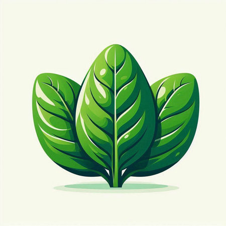 Illustration of green leaves on a light background. Vector illustration.のイラスト素材