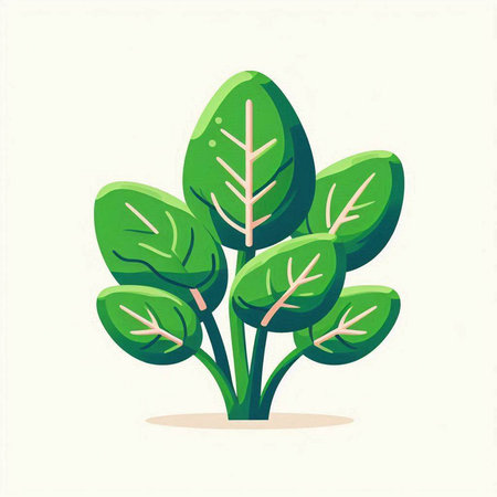 Vector illustration of a green leaf on a white background. Flat style.のイラスト素材