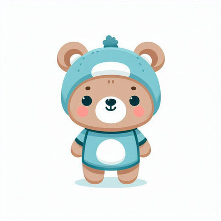 Cute cartoon bear. Vector illustration. Cute animal character.のイラスト素材