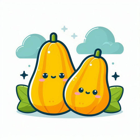 Pumpkin character design. Cute cartoon style vector illustration.のイラスト素材