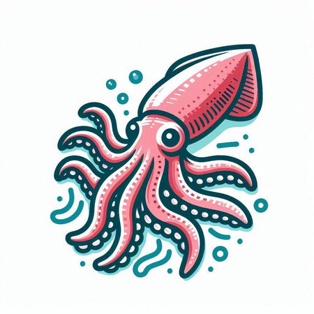 Octopus. Vector illustration. Isolated on a white background.のイラスト素材