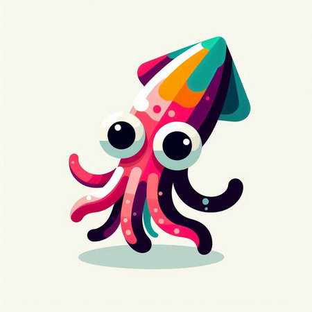 Illustration of cute octopus on white background. Vector illustration.のイラスト素材