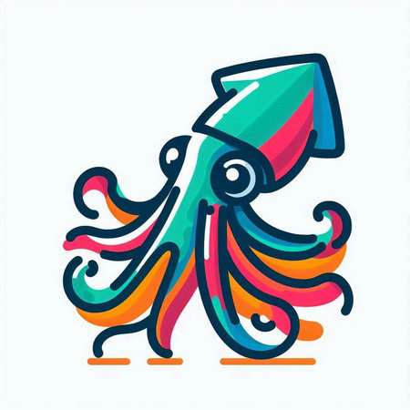 Octopus. Colorful vector illustration isolated on a white background.のイラスト素材
