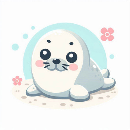Cute seal, baby animal, vector illustration, eps10のイラスト素材