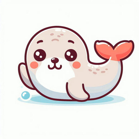 Cute seal. Vector illustration of a cartoon seal. Cute seal.のイラスト素材