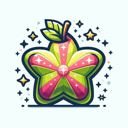 Illustration of a christmas star with a bow, vector illustrationのイラスト素材