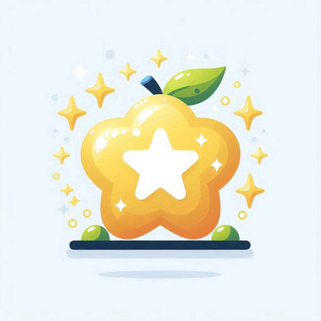 Star apple icon in flat style. Vector illustration for your design.のイラスト素材