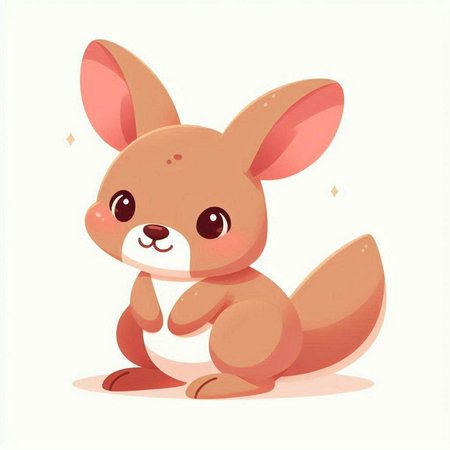 Cute cartoon kawaii little rabbit sitting. Vector illustration.のイラスト素材
