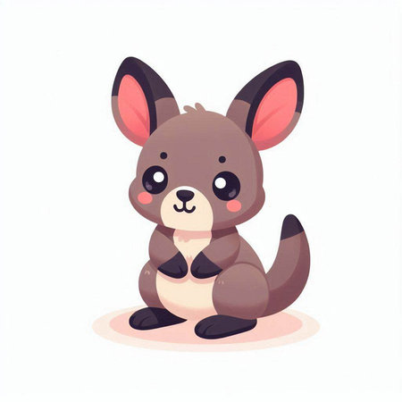 Cute kangaroo. Cartoon kangaroo. Vector illustration.のイラスト素材