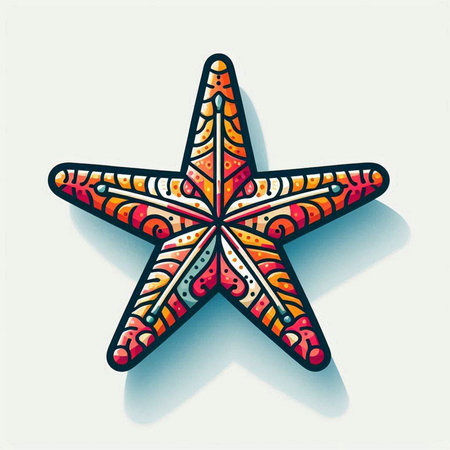 Starfish. Hand drawn vector illustration isolated on white background. Doodle style.のイラスト素材