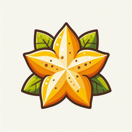 Star fruit icon. Isolated on white background. Vector illustration.のイラスト素材