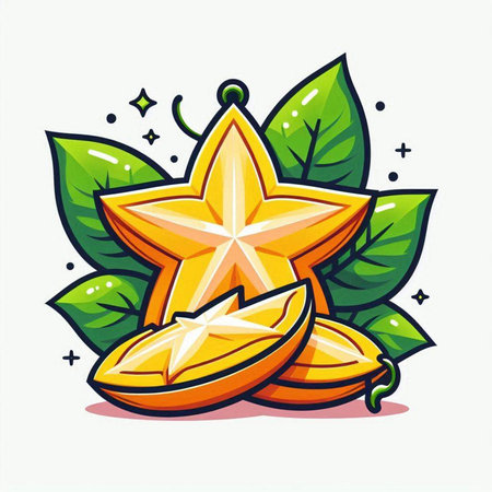 Star fruit icon isolated on white background. Vector illustration. Eps 10.のイラスト素材
