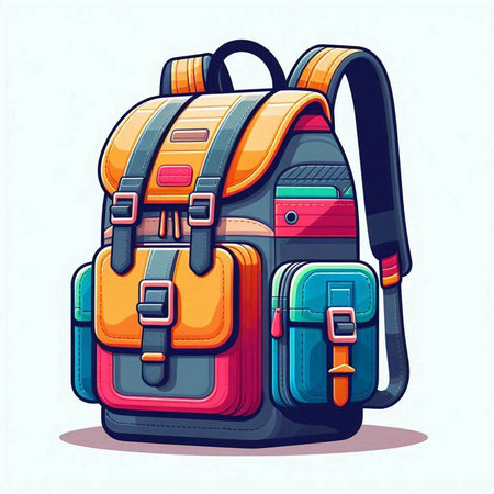 Backpack isolated on white background. Vector illustration. Eps 10.のイラスト素材