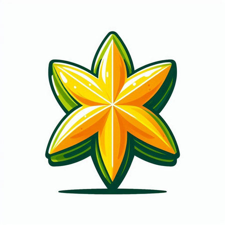 Starfruit icon, vector illustration. Isolated on white background.のイラスト素材