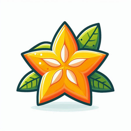 Starfruit icon isolated on white background. Vector illustration. Eps 10.のイラスト素材