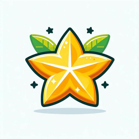 Star fruit icon. Vector illustration. Isolated on white background.のイラスト素材