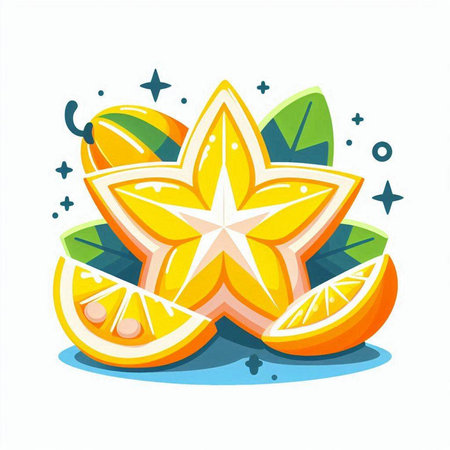 Vector illustration of orange fruit isolated on white background. Cartoon style.のイラスト素材