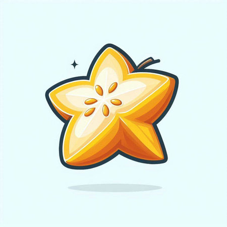 Star fruit icon. Vector illustration of starfruit isolated on white background.のイラスト素材