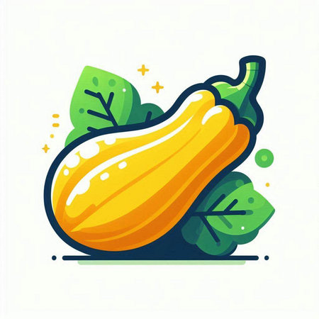 Zucchini. Vector illustration in flat style on white background.のイラスト素材