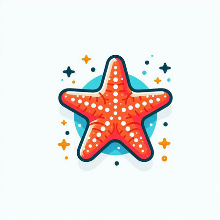 Starfish icon in flat style isolated on white background. Vector illustration.のイラスト素材