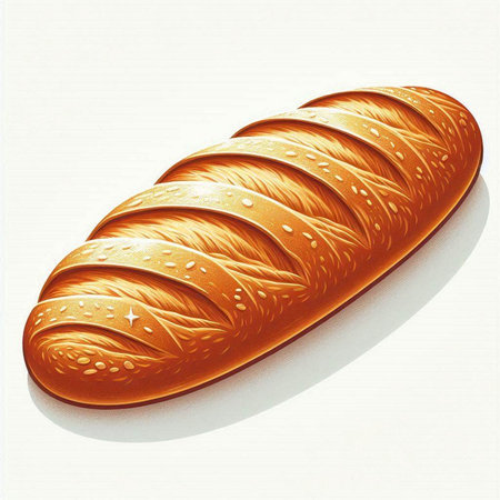 Illustration of a loaf of bread isolated on a white background.のイラスト素材