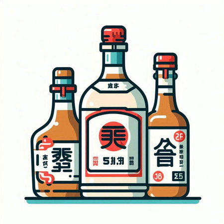 Sauce bottles on white background. Vector illustration in flat style.のイラスト素材