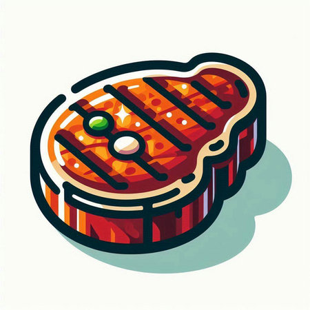 Steak icon. Cartoon illustration of steak vector icon for web designのイラスト素材