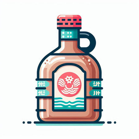 Olive oil in a bottle on a white background. Vector illustration.のイラスト素材