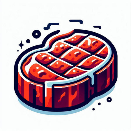 Steak icon isolated on white background. Vector illustration. Eps 10.のイラスト素材