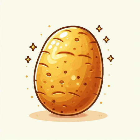 Illustration of a potato on a white background. Vector illustration.のイラスト素材